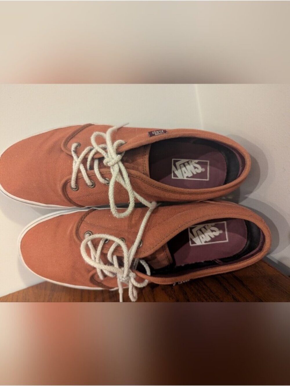 Vans Men’s Cognac Canvas Low Top Sneakers Size 10.5 - Picture 8 of 13
